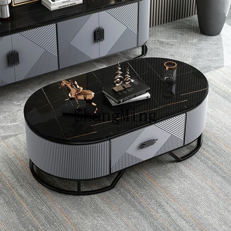CLcombination small apartment marble table light luxury coffee table household simple modern TV cabinet coffee table