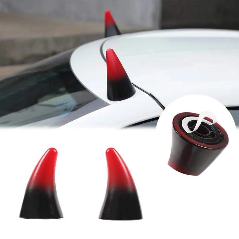 For Chevrolet Corvette C8 2020+ PVC red car roof decoration horn three-dimensional sticker exterior modification accessories