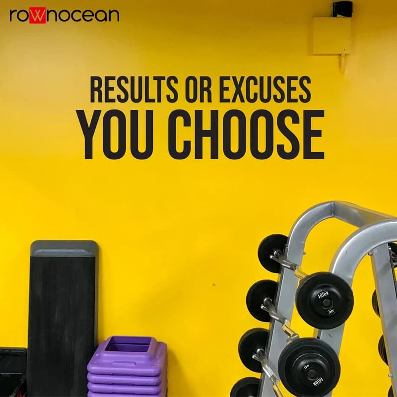 Results or Excuses YOU CHOOSE, Gym Design Ideas wall sticker vinyl , Office Wall Sign, Running Gift , Physical Therapy E604