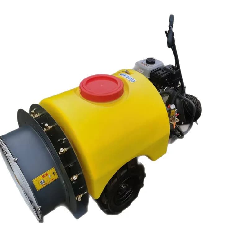 Air-conveyed traction self-propelled fruit tree sprayer