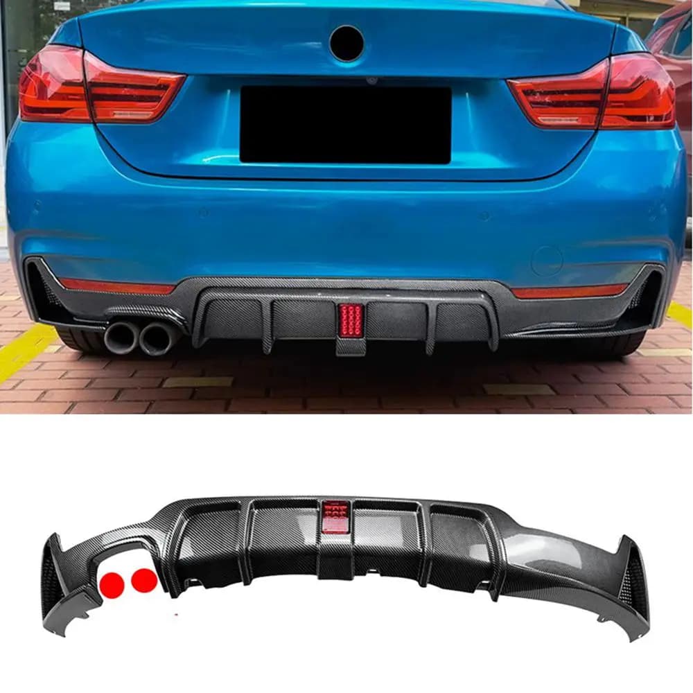 For BMW 4 Series F32 F33 F36 M Sport 2014-2020 Car Rear Bumper Diffuser Lip With Brake Light Rear Spoiler Splitters Body Kits