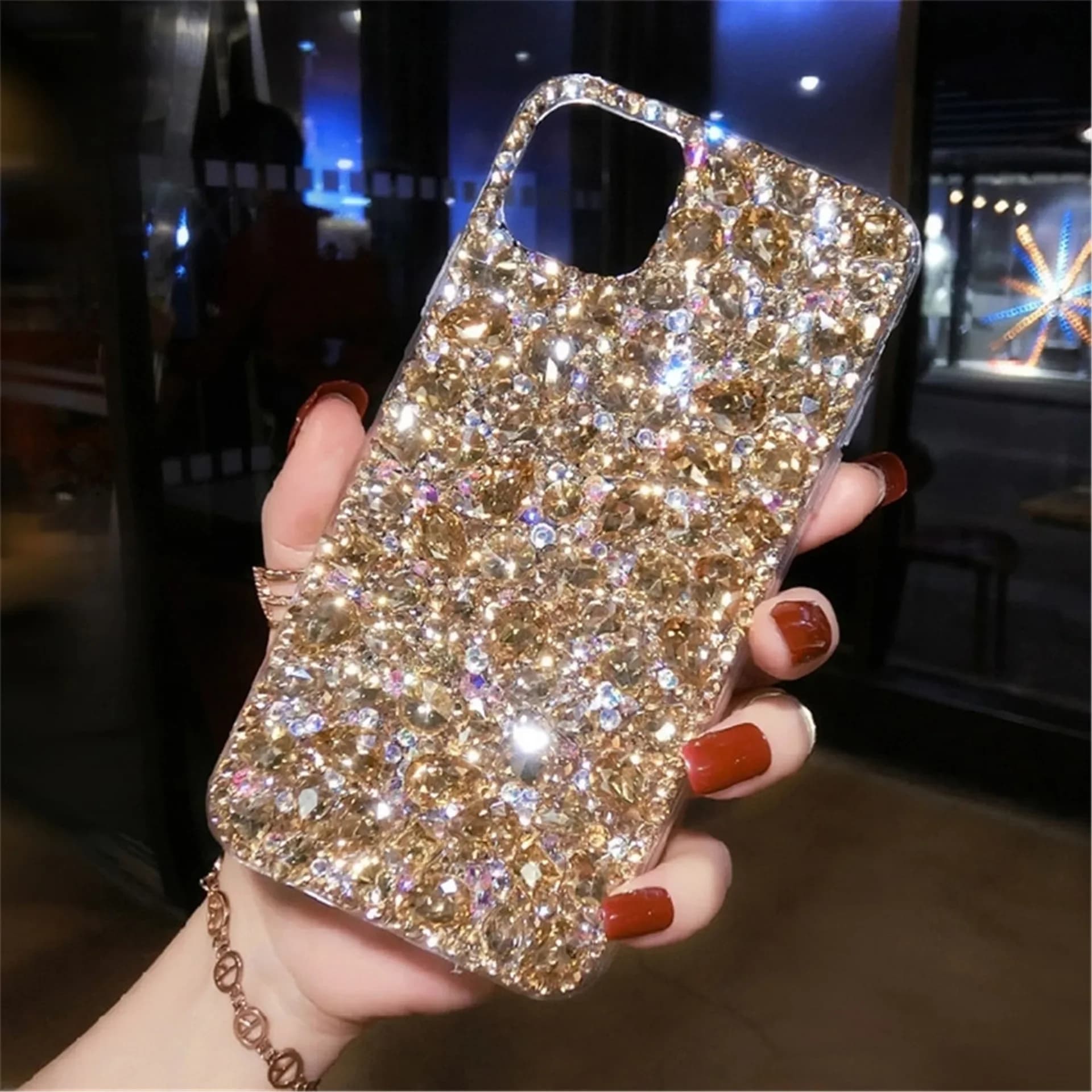 Full Gold Diamond Crystal Phone Case for Women, Luxury Bling Rhinestone TPU Cover,For Samsung Galaxy S26, S24, S22 Ultra, Casing