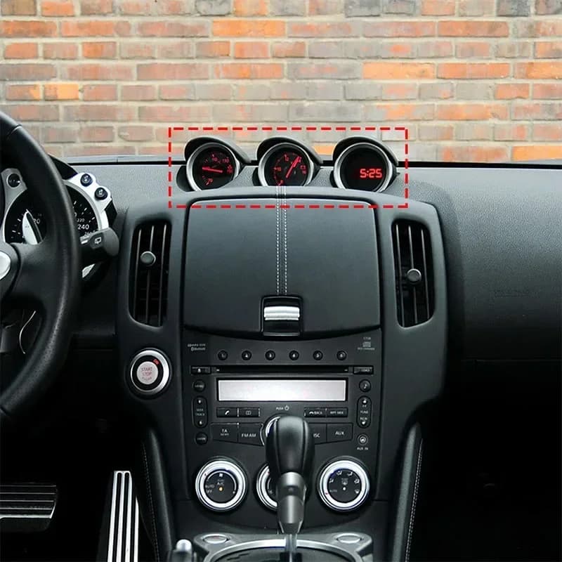 For Nissan 370Z Z34 2009-2020 ABS Carbon Fiber Car Dashboard Clock Watch Decorative Ring Cover Sticker Car Accessories 3Pcs