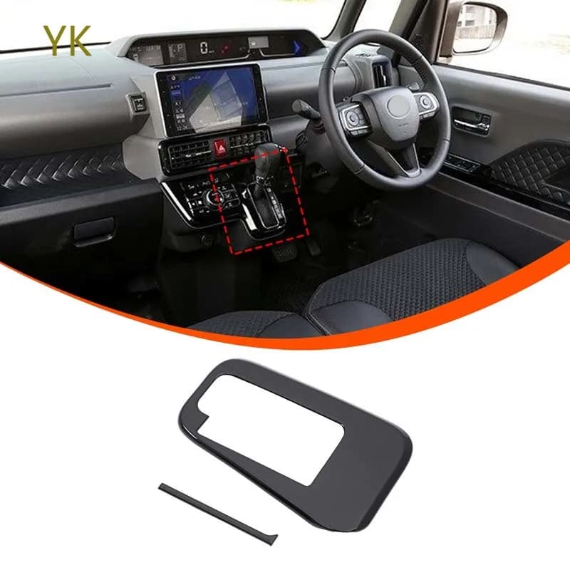 For Daihatsu Tanto 2020-23 ABS Black Car Gear Shift Panel Center Console Frame Cover Trim Sticker Interior Car Accessories(RHD)