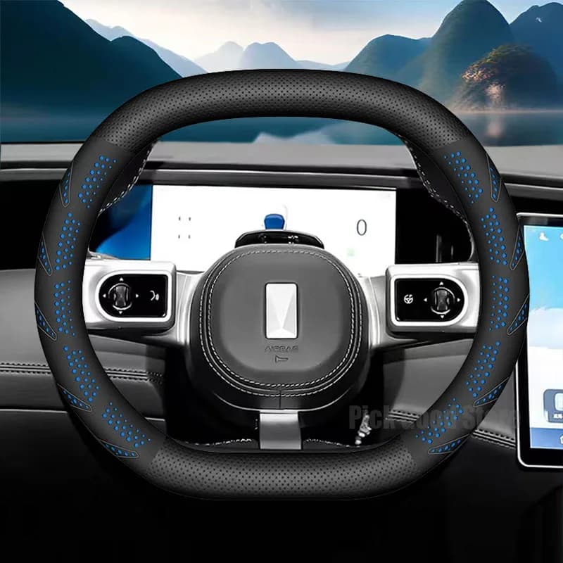 Double D Leather Car Steering Wheel Cover For AVATR 11 2026 2025 2024 2023 Specialized Anti Slip Car Interior Accessories