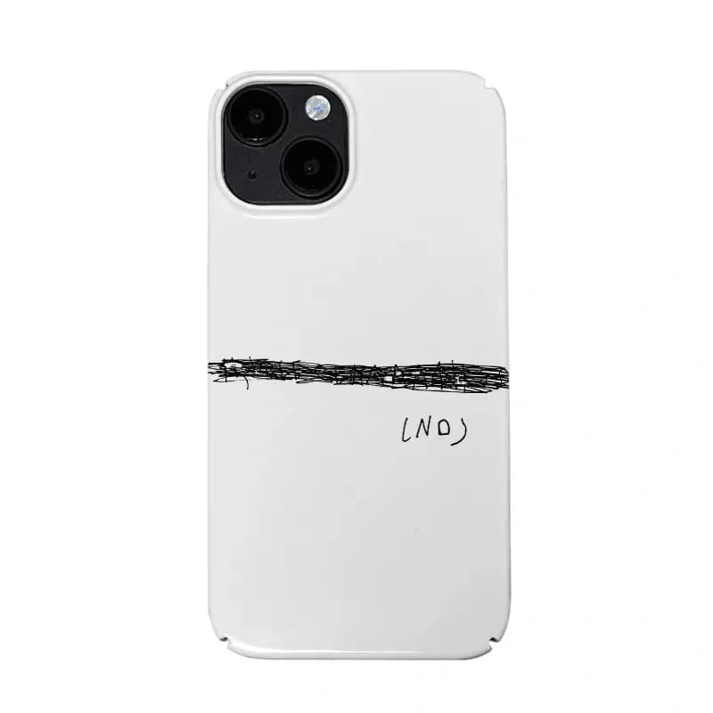 Black Line Letter No Phone Case for IPHONE 17 Air 16E 15 PROMAX 14 Plus 13 12 MINI 11 PRO 16Plus XR XS MAX Acrylic Phone Cover