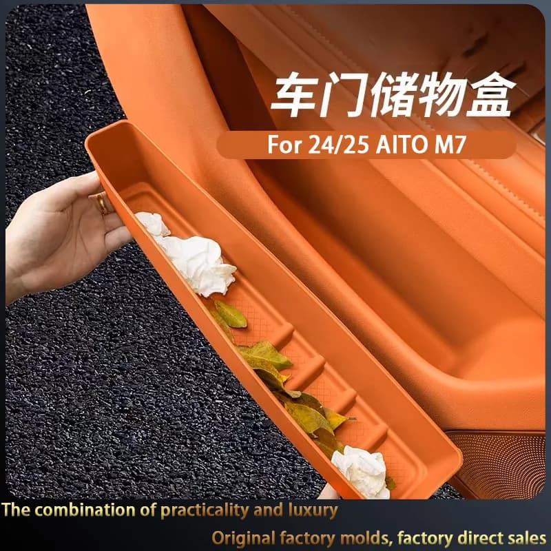 Suitable for 24/25 AITO M7 door side storage box, new version M7 special TPE storage modification