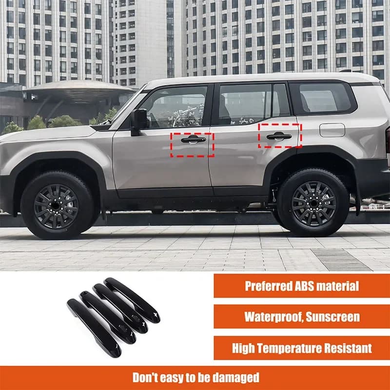For Toyota Land Cruiser Prado Lexus GX 2024+ABS black car styling exterior handle cover sticker car exterior accessories 4Pcs