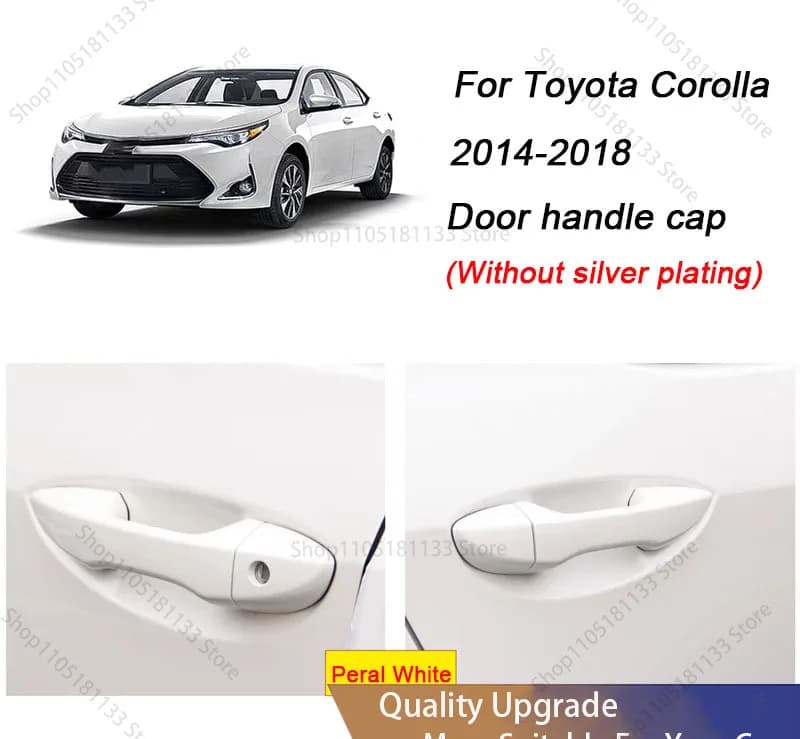 LHD Car Exterior Door Handle and Handle Lock Cover Cap Peral White For Toyota Corolla Levin 2014-2018