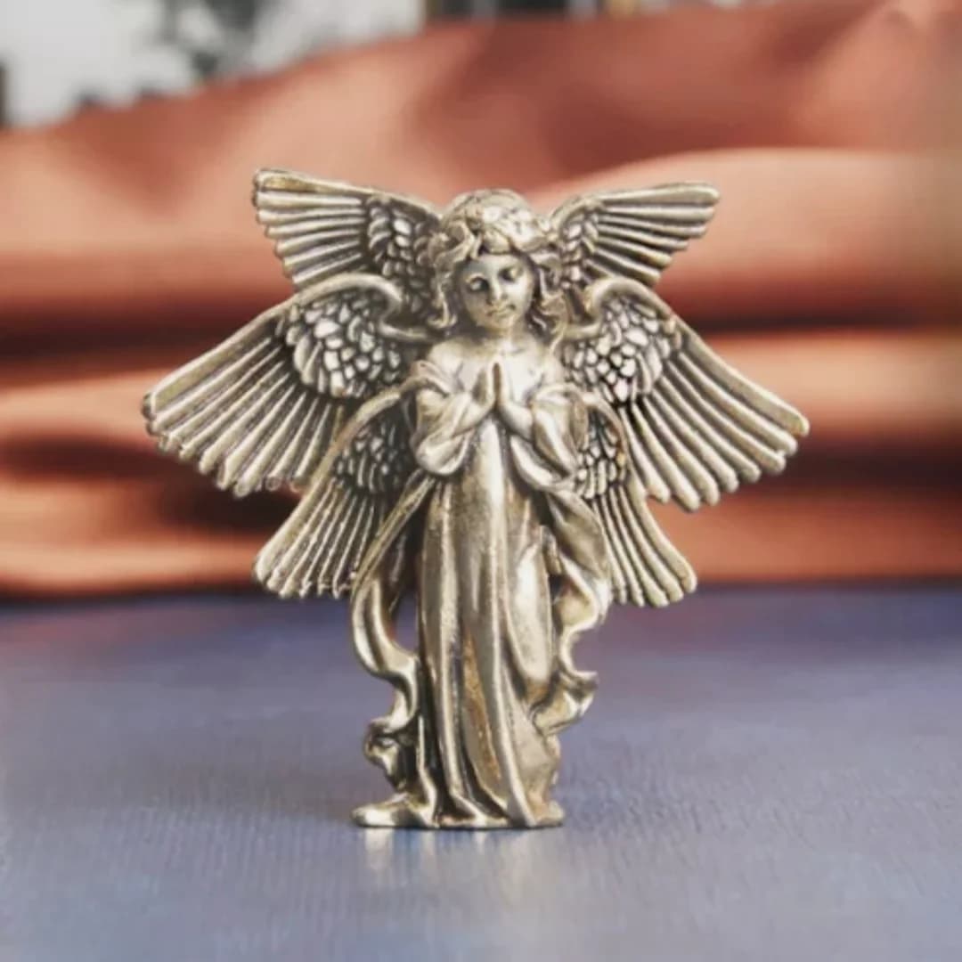Solid Brass Angel Figurine Small Angel Statue House Decoration Figurines Gift