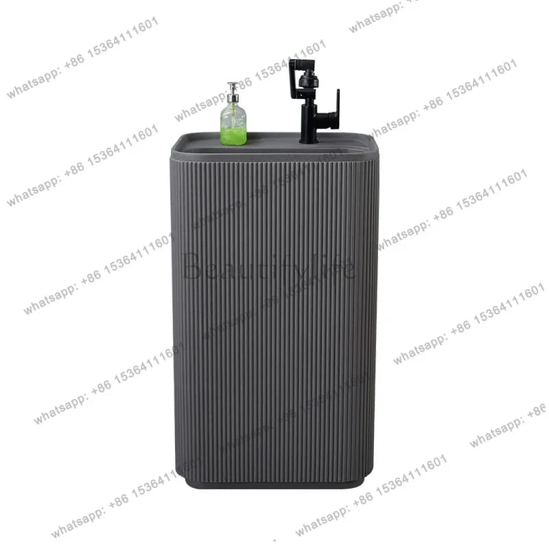 Integrated column single basin courtyard garden small wash basin small apartment balcony bathroom wash basin