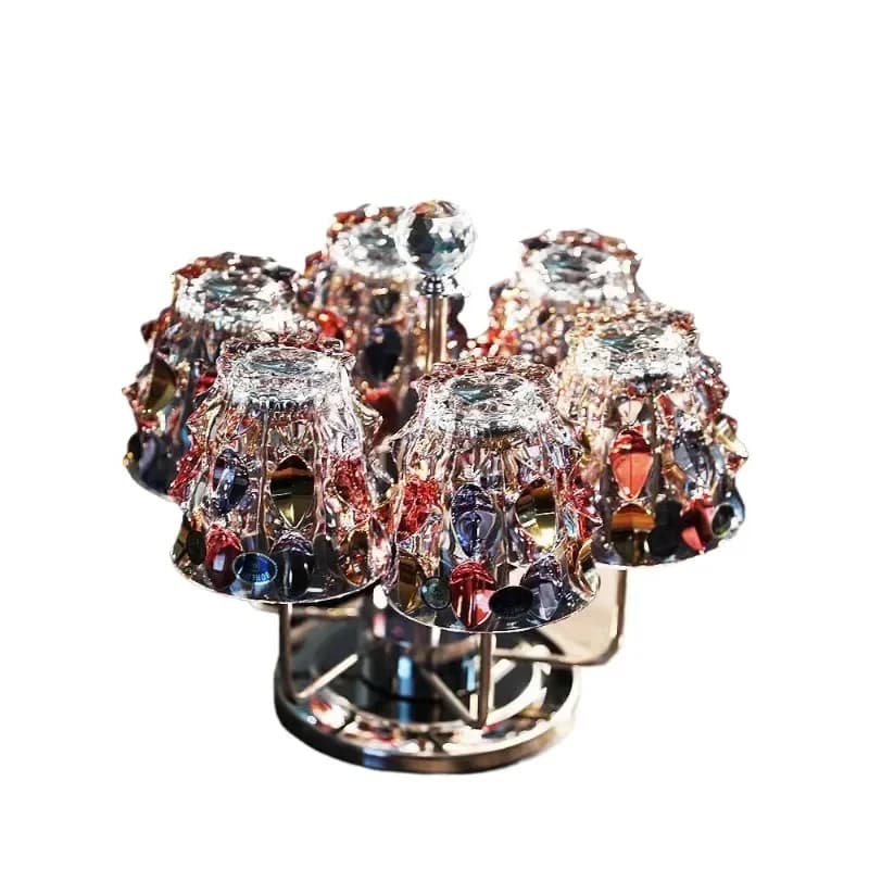 Crystal glass high-end colored whiskey foreign wine cup, wine set to cup gift box set