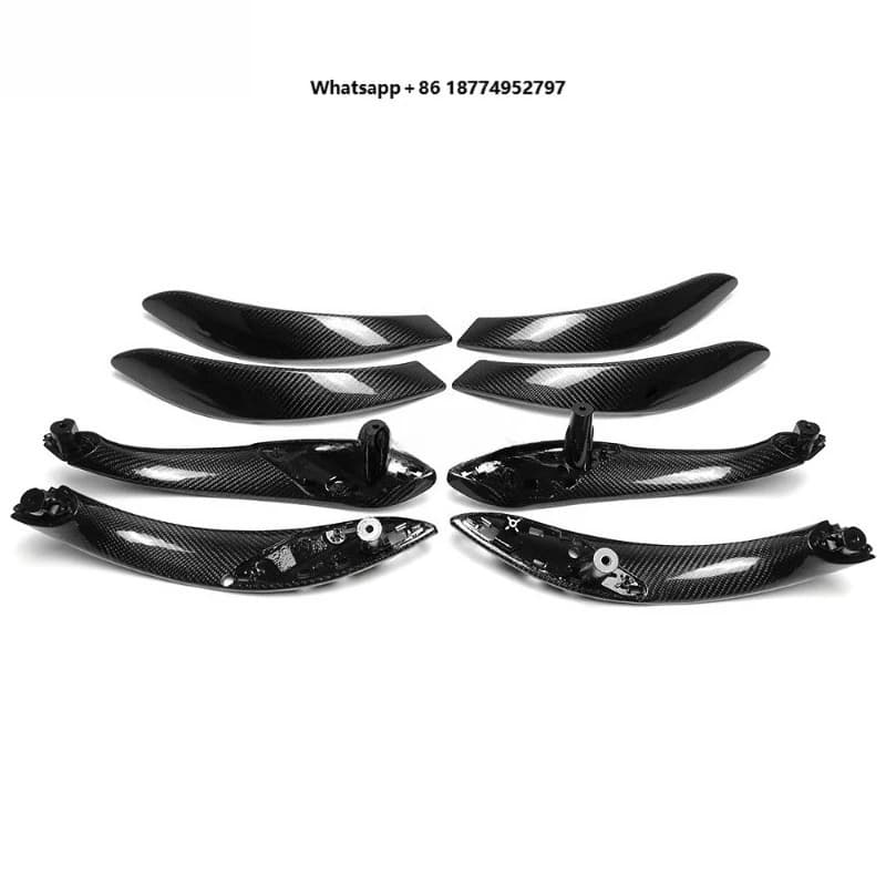 Inner Door Handle Armrest Panel Cover F30 F31 F34 F32 F33 F36 M3 M4 F80 F82 Dry Carbon Fiber Interior Accessories 8 PCS
