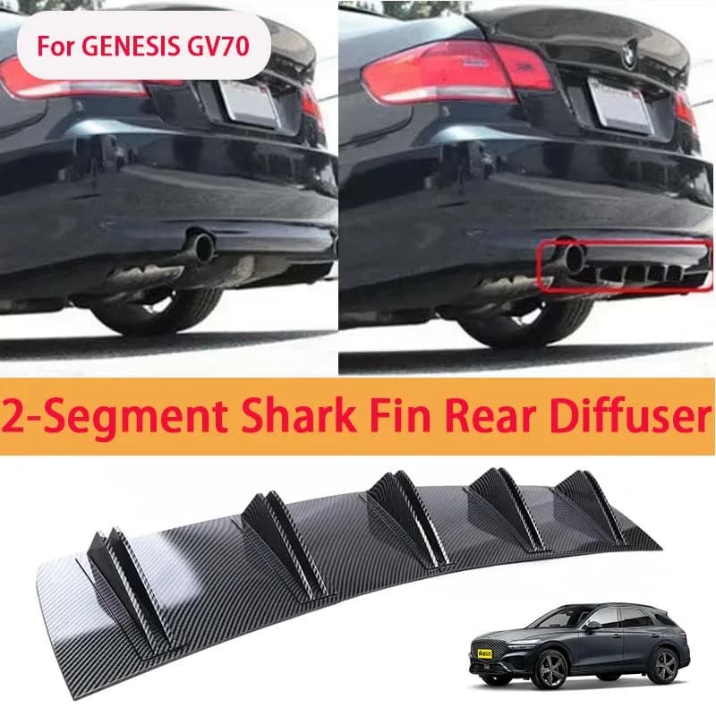 For GENESIS GV70 Shark Fin Rear Diffuser Split Chassis Spoiler Auto Aerodynamic Parts Aerodynamic Modification