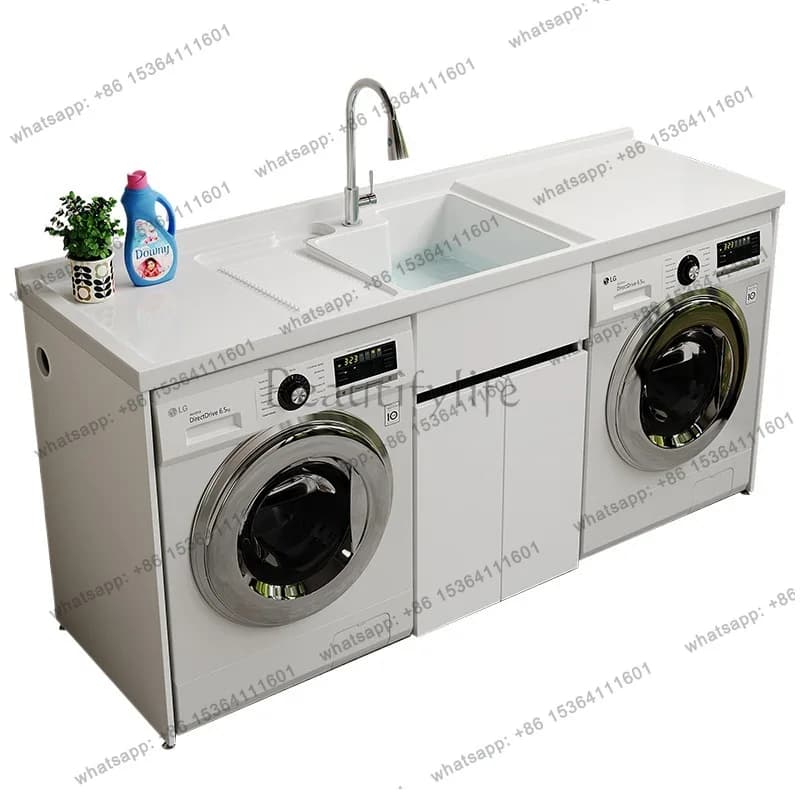 Creative Dryer and Washing Machine Cabinet Modern Balcony Bathroom Basin Storage Bathroom Cabinet Mueble