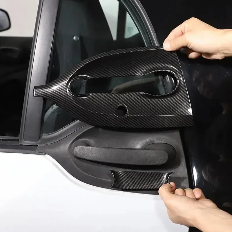 For Mercedes Benz Smart 451 453 09-21 ABS Carbon Fiber Car Outer Door Bowl Handle Protective Cover Trim Interior Car Accessories