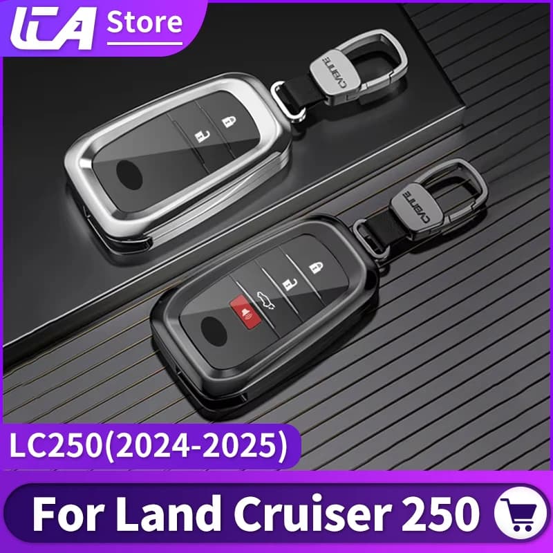 For Toyota Land Cruiser 250 2024 2025 Prado LC250 1958 First Edition FJ250 Metal Key Shell Leather Case,Upgraded Accessories