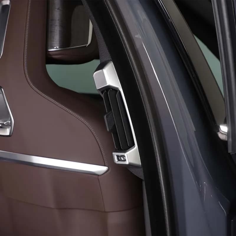 ABS Carbon Fiber Car B Pillar Air Conditioning AC Outlet Frame Sticker Cover Trim Car Accessories For BMW 7 Series G70 2023-2024