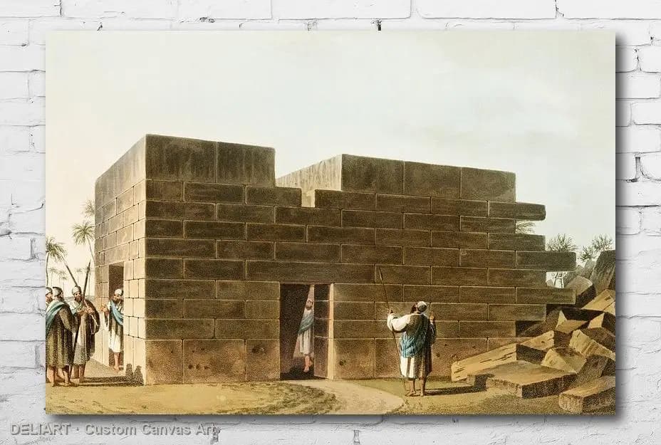 Ottoman Vintage Travel - Temple of Jupiter Ammon in Libya - Canvas Wall Art Poster Print Vintage Home Decor Unframed