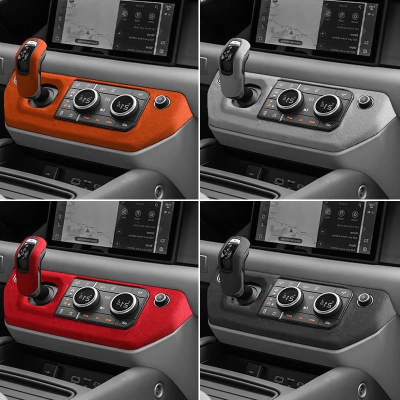 Made of Alcantara For Land Rover Defender Center Console Panel Trim Sticker and Gear Shift Boot Cover Car Interior Accessories