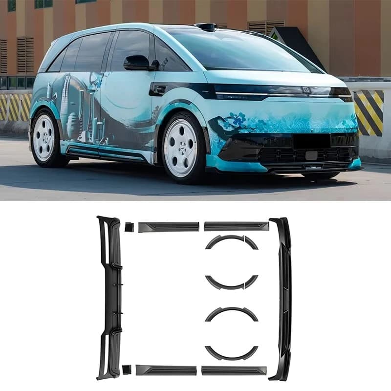 Manufacturer High Quality Plastic ABS Material Gloss Black Polished Side Skirts Front Bumper Rear Bumper Body Kit