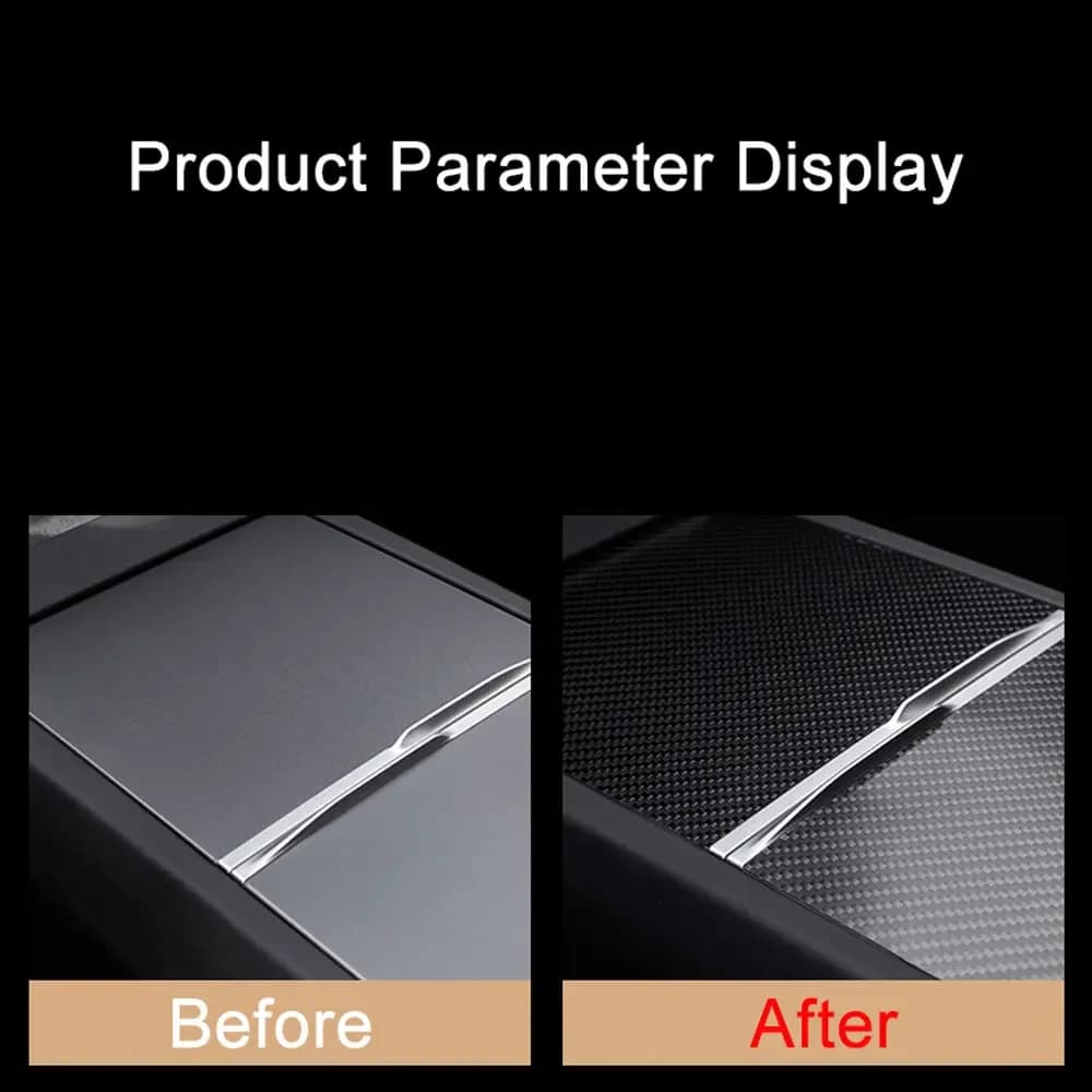 For Tesla Model3 Highland (2024-2026))Real Carbon Fiber Center Console Cover