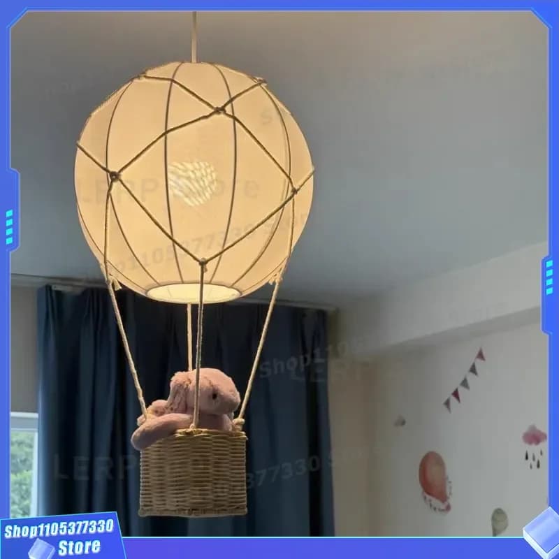 Creative Hot Air Balloon Chandelier for Kids Room Simple Ceiling Light Boy Girl Princess Bedroom Bedside Hanging Lamp Decor