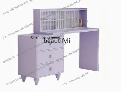 cc182R Bedroom L-shaped dressing table, simple French taro purple dressing table, six-drawer cabinet in one
