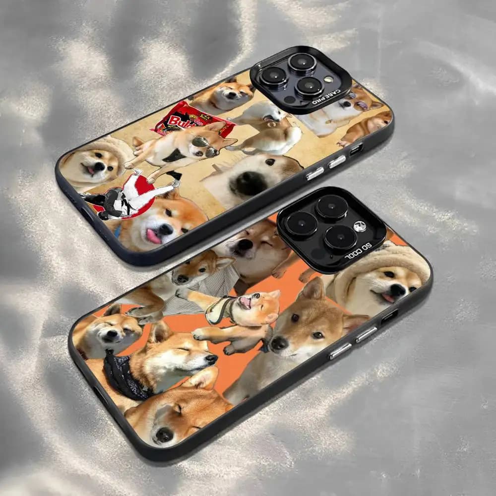 Shiba Inu Phone Case For iPhone 17,16,15,14,13,12,11 Plus,Pro Max,XS,Colored Silver Plated Inside Cover