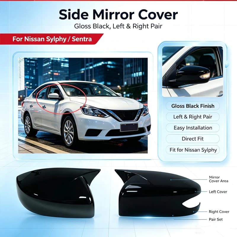 Suitable for 13-18 Nissan classic Sylphy horn rearview mirror cover carbon fiber pattern adhesive retrofit