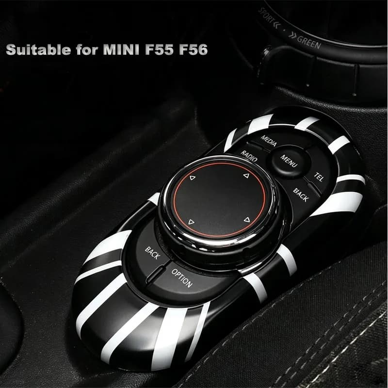 For Mini Cooper F55 F56 F57 Multimedia Button Decorative Cover Union Jack Style Interior Modification Accessory