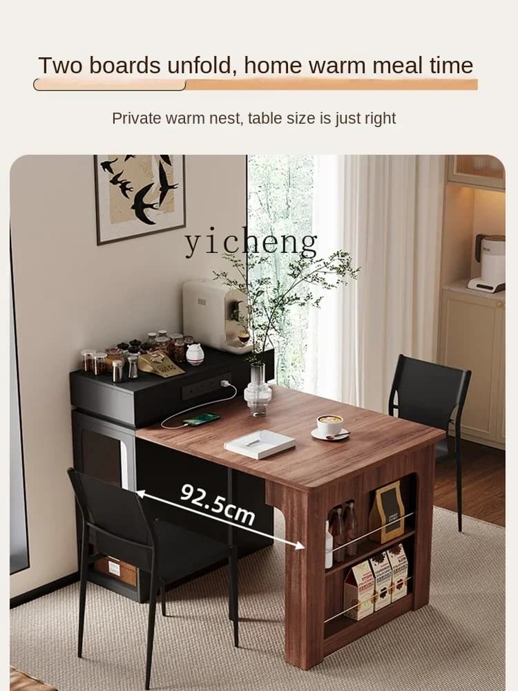 b11-island dining table integrated multi-functional mini dining table with socket household folding guide