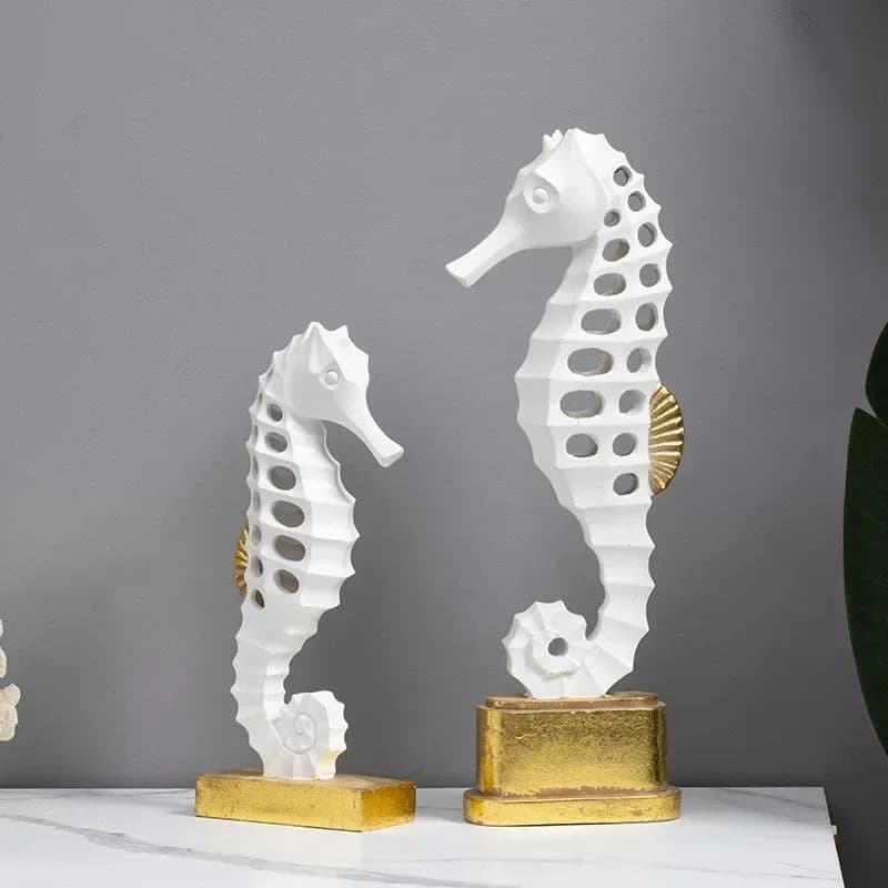 Creative Hollow Seahorse Statue Desk Decoration Ornaments Minimalism Seahorse Resin Crafts Sculpture Room Aesthetics Decor