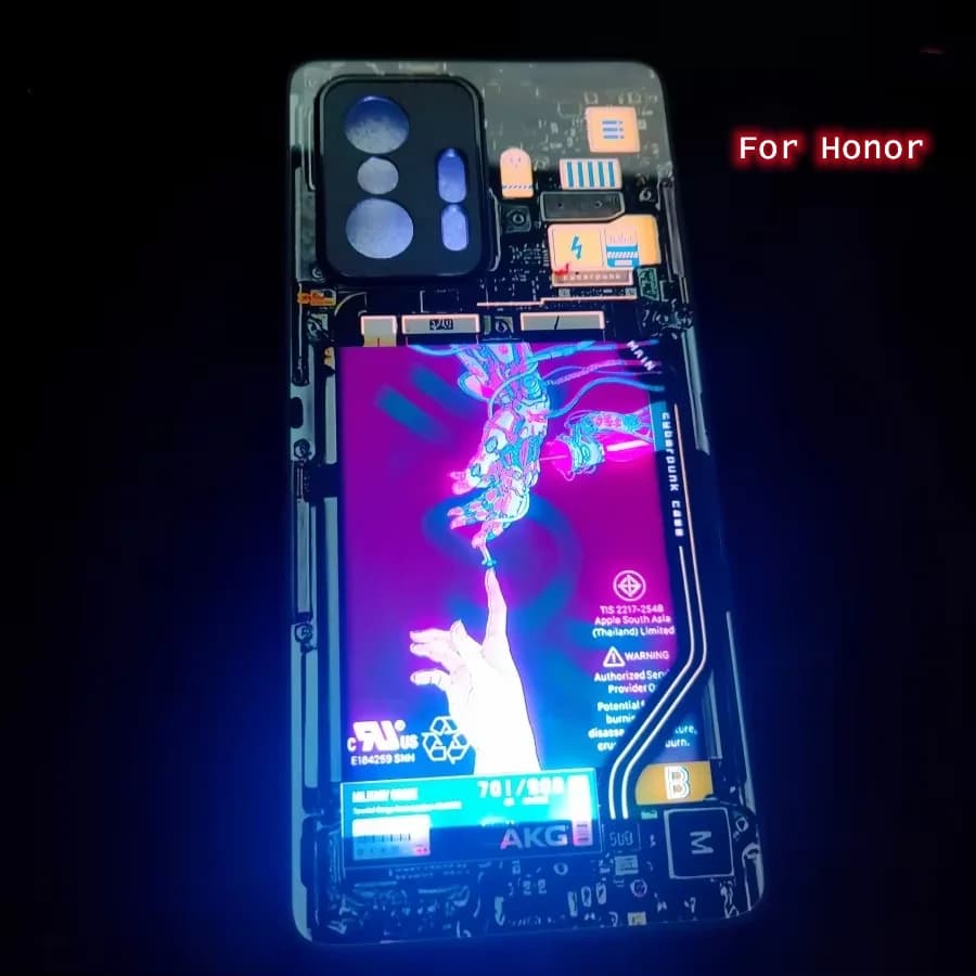For Honor Magic 7 Pro 8 6 5 Funny Devil LED Phone Cover For Honor 500 400 200 300 100 Lite 60 70 80 90 Pro Flash Glass Case