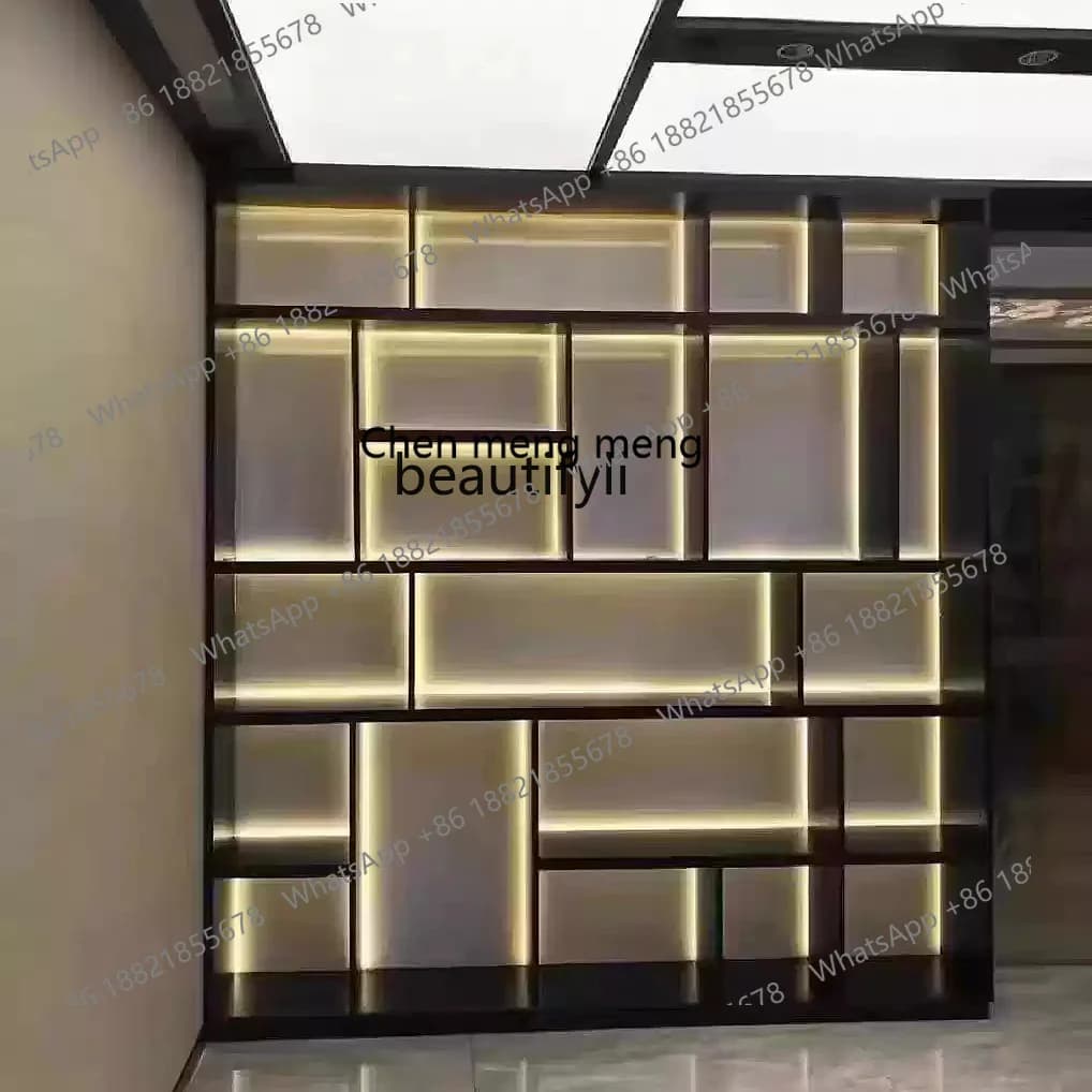 X Stainless steel plate, display decorative cabinet, embedded laminate, light luxury, TV cabinet