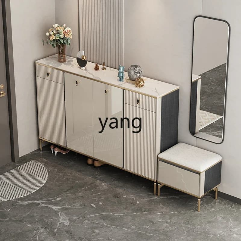 LMM rock slab shoe cabinet entrance household entrance entrance cabinet integrated stool simple modern large capacity