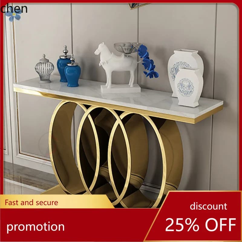 HT Entryway Table Against Wall Modern Minimalist Entryway Table Hallway Storage Rack Entryway Cabinet Marble Console