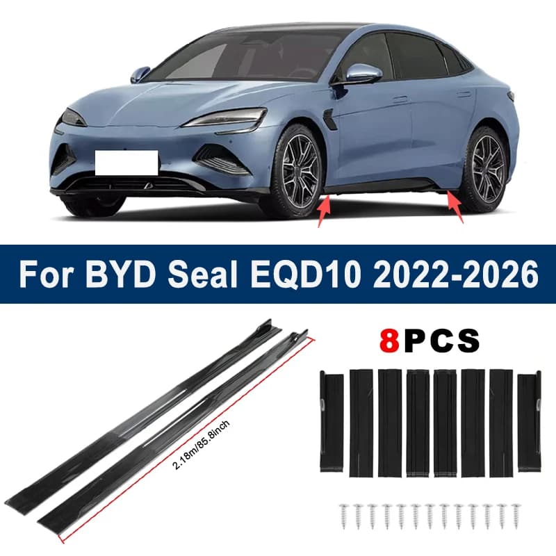 2.18m Sectional Side Skirt Extension Lips For BYD Seal EQD10 2022-2026 - Racing Side Spoiler Car Modified Body Kit Accessories