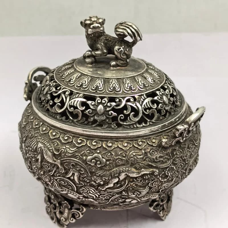 Antique Bronze Qilin Incense Burner Aromatherapy Burner Home Incense Decoration Craft Ornament