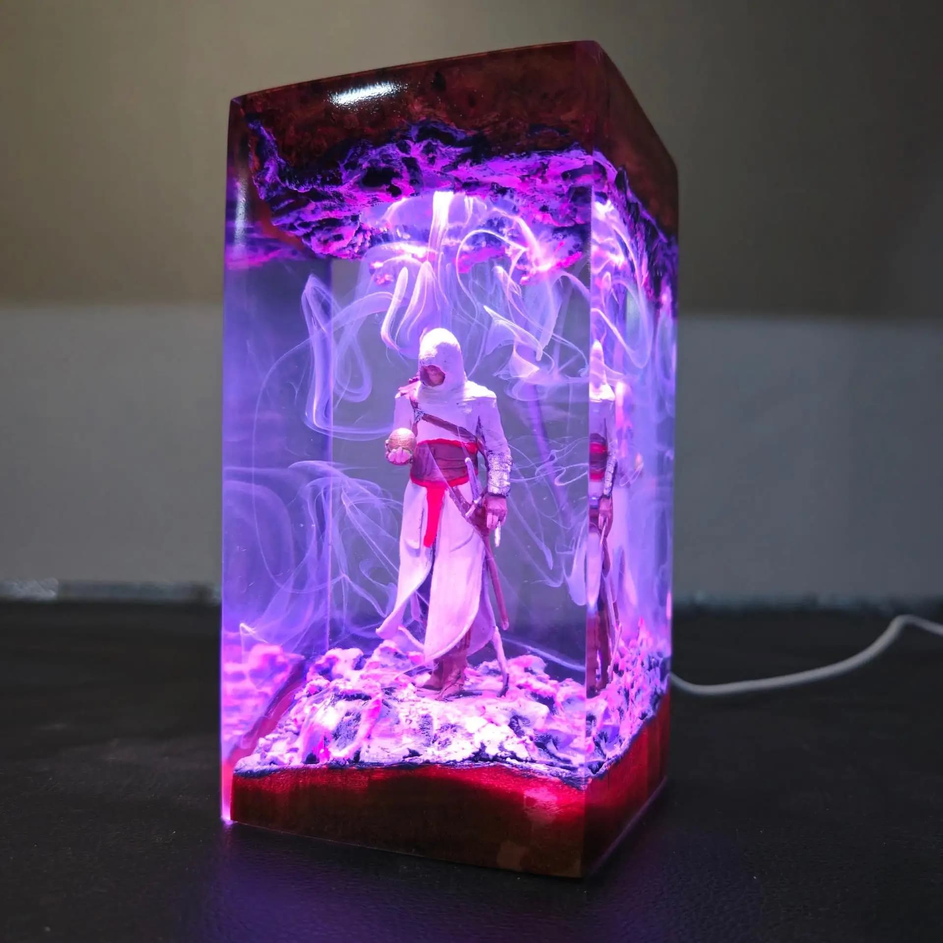Creative Epoxy Resin Warrior Night Light Decoration Esports Desktop Decoration Festival Birthday Gift