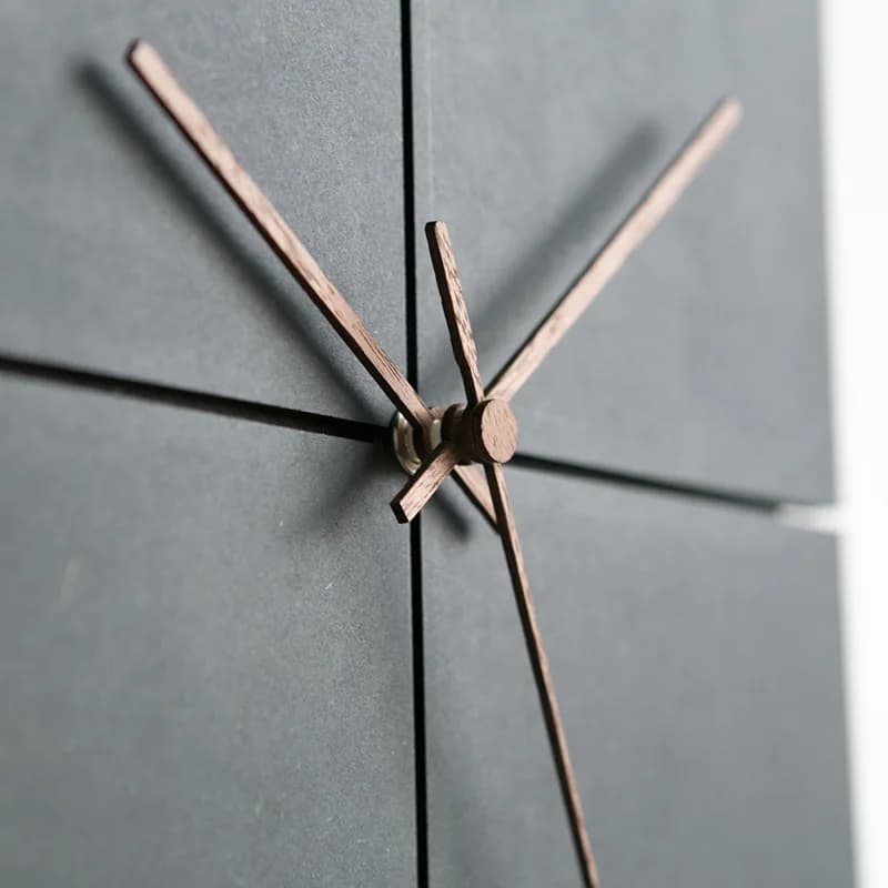 Nordic Minimalist Wooden Wall Clock, Black Mute Wall Clock, Home Decoration, Living Room, Kitchen Personality, 1Pc