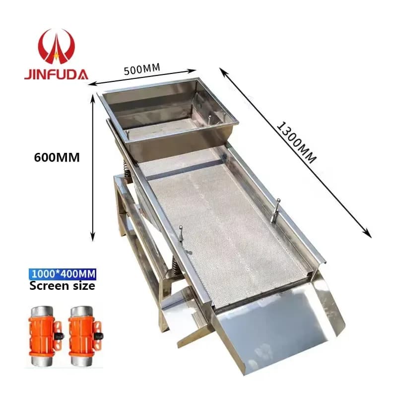 Continuous Grading Machine Sand Gravel Granules Ore Feed Beans Wheat Corn Grain Linear Vibrating Screen