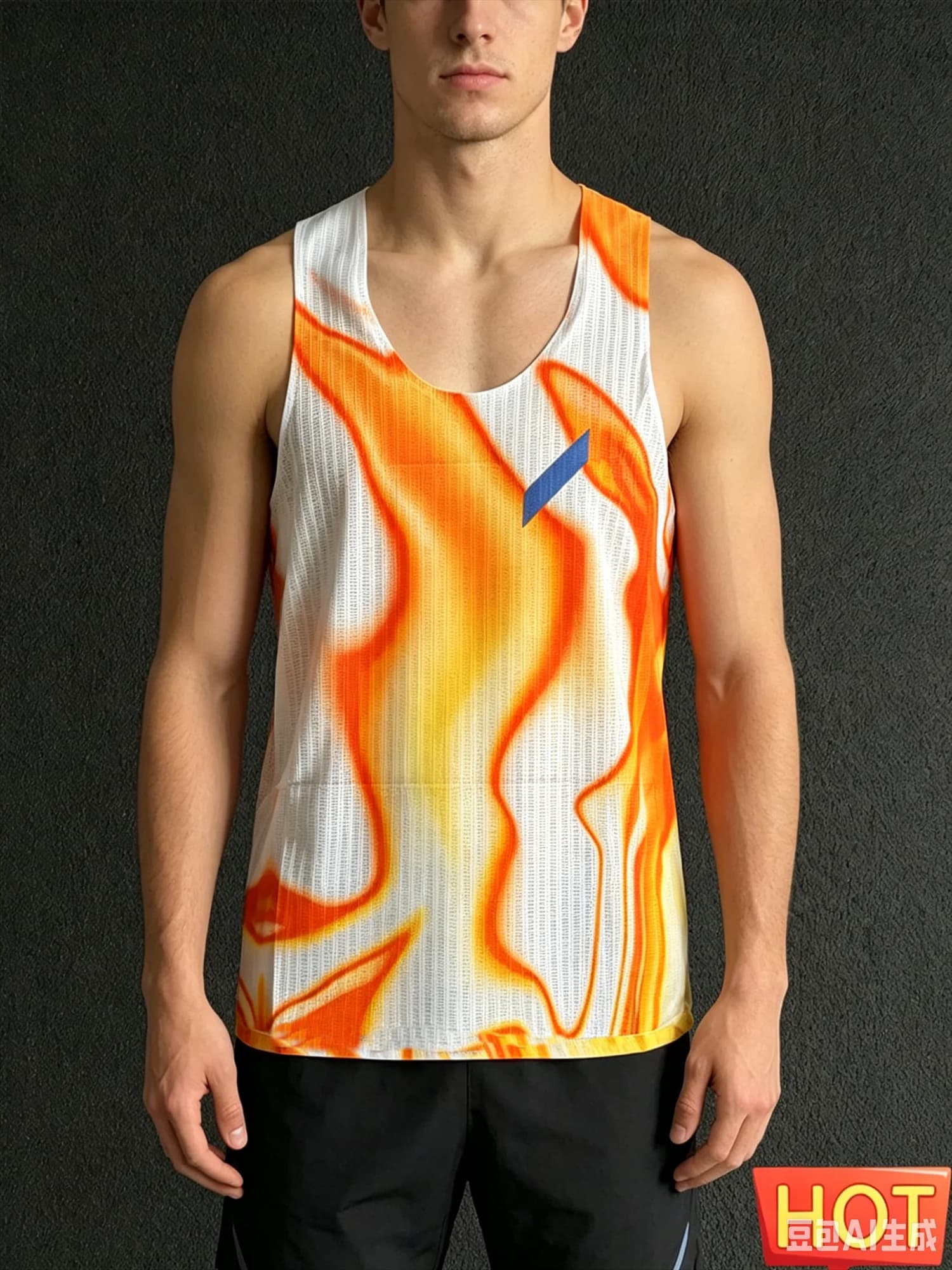 Men's Gradient Quick Dry Running Vest Lightweight Marathon Sleeveless T-Shirt Summer Fitness Shirt Tank Top