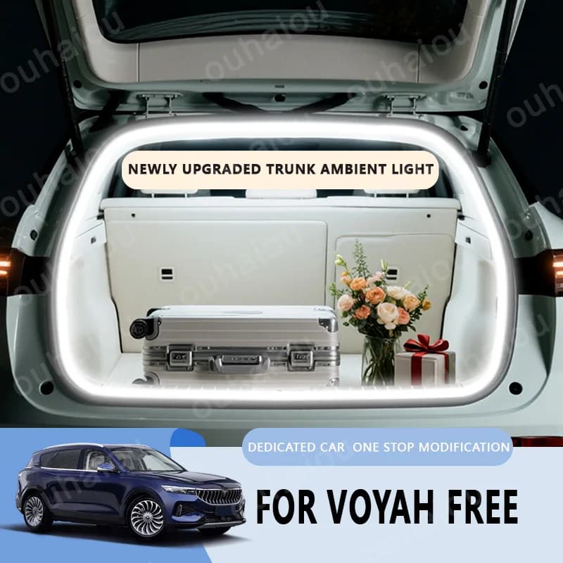 For Voyah Free trunk light modification light Atmosphere lights White warm white Rear Trunk LED Light Bar