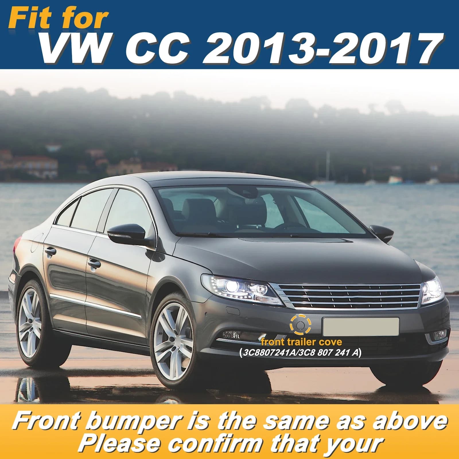 For VW Passat CC 2013 2017 Front Bumper Tow Hook Cover Cap 3C8807241A 35D807241 Car Accessories