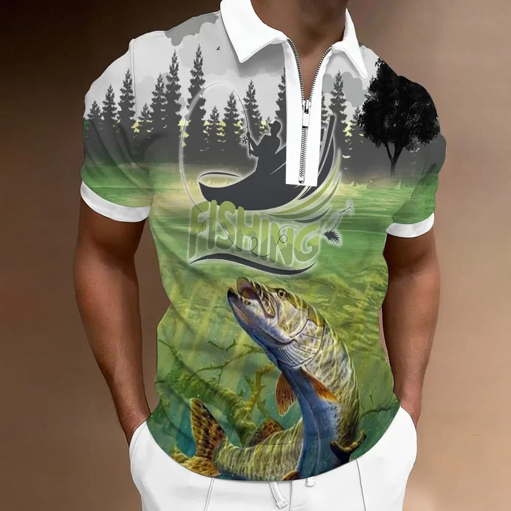 Hawaii Fishing Club Style Polo Shirts for Men Short Sleeve Quality Casual Social Men's Polo T Shirts Summer Men Clothing