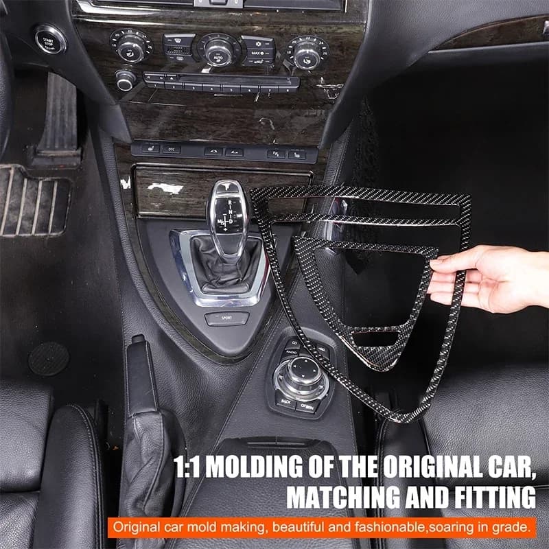 For BMW 6 Series E63 E64 2004-2009 Soft Carbon Fiber Car Gear Shift Panel Cover Trim Sticker Interior Car Accessories