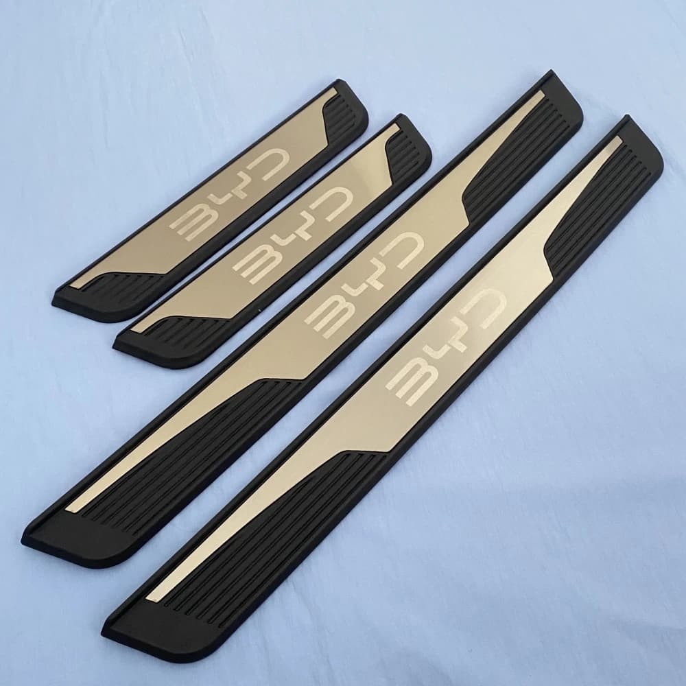 For BYD ATTO1 ATTO2 TANG HAN YUAN 2021 - 2025 2026 Outer Door Sill Protector Sticker Stainless Steel Plastic Trim Strip Interior