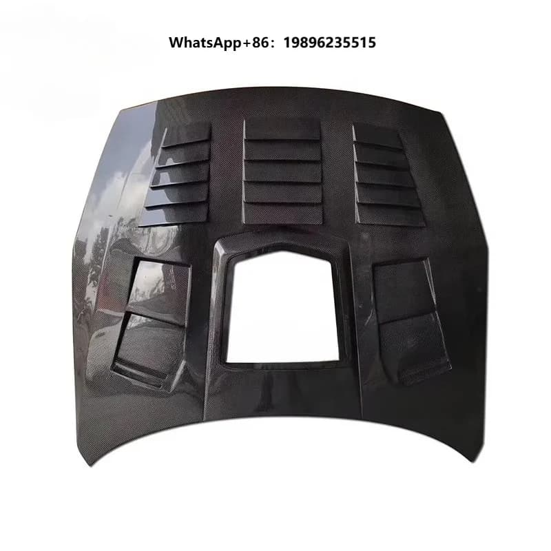 3K Real Carbon Fiber Transparent Glass Car Front Bonnet Engine Hood Cover for R35
