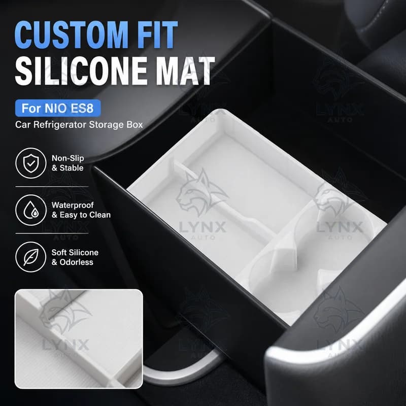 For NIO ES8 Car Refrigerator Storage Box Silicone Non-Slip Mat Automotive Accessories Custom Fit Modification Parts
